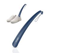 Tyga Chausse-pied à long manche 43 cm de long - Chausse-pied en plastique pour homme et femme avec prise en main confortable - Chausse-pied flexible pour personnes âgées, Bleu, Pack of 1