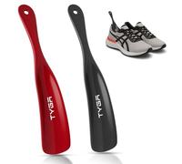 TYGA Chausse-pieds, résistants aux pressions, plastique flexible et résistant (19 cm) (2pk) (noir, rouge)