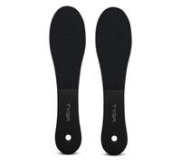 TYGA Lot de 2 brosses à pieds et tampons pour les pieds - Râpe double face pour une utilisation humide et sèche - Élimine efficacement les peaux mortes pour les pieds craquelés (noir)