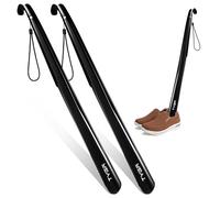 TYGA STORE Chausse-pied à manche extra long 58,4 cm - Plastique anti-casse, confortable, allongé (pour homme et femme), Noir , X-Large