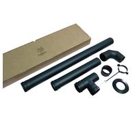 TYGERIX® Kit Complet de Tuyaux, Raccords et Accessoires pour Poêle à Granulés 80 mm | Ensemble de 7 éléments | Très haute résistance à la chaleur | Plus grande épaisseur 1,2 mm ! | Fabriqué en Italie