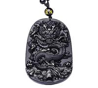 TYGJB Livraison directe Noir Obsidienne Dragon Collier Pendentif Jade Pendentif Bijoux Bijoux Fins