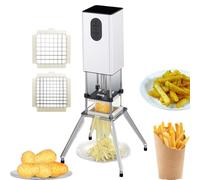 TYH Coupe-Frites Vertical en Acier Inoxydable, avec Lames en Acier Inoxydable De 1/2 Et 3/8 Pouces, Coupe-Frites Électrique, Coupe-Frites Professionnel Et Domestique pour Concombres, Carottes