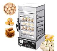 TYH Cuiseur Vapeur Professionnel 1200 W, Chauffe-Plats Électrique 5 Couches, avec Température Réglable De 30 À 110 °C, pour Petit-déjeuner, Snack-Bar, Restaurant, Boulangerie