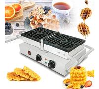 TYH Machine À Gaufres Commerciale 1600 W, Gaufrier Rotatif Carré À 4 Tranches, Contrôle De Température Réglable De 122~572 ℉, Gaufrier Antiadhésif Chauffant Double Face, Four À Gaufres Rabattable
