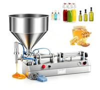 TYH Machine De Remplissage À Piston Semi-Automatique, À Capacité Réglable, pour Le Remplissage De Crème Mayonnaise Et De Pâtes en Bouteille, avec Buse De Remplissage Anti-Fuite 30-300ML