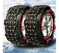 TYH Paquet De 2 ChaîNes AntidéRapantes pour Pneus d'hiver, PièCe De ChaîNe éPaisse CryptéE De 60 MM, ChaîNe De Traction De Pneu RéGlable, 544 PièCes De Clous Brise-Glace