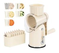 TYH Râpe À Fromage À Manivelle Améliorée, Coupe-légumes avec 5 Lames Remplaçables, Râpe À Tambour Rotative, Broyeur À Glace pour Smoothie, Coupe Plus Rapide Et Plus Facile