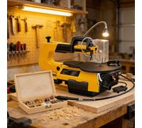 TYH Scie À Chantourner À Vitesse Variable, Scie À Chantourner/scie À Découper Électrique, Table Inclinable Extra-Large (0-45° À Gauche), 550-1650 Courses par Minute, Variateur De Vitesse Continu