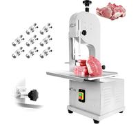TYH Trancheuse À Viande en Acier Inoxydable, Scie À Viande Électrique Robuste, Coupe-os À 8 Lames, Scie À Ruban Électrique 2500 W, Scie À Viande Professionnelle avec Épaisseur De Coupe De 1 À 25 Cm