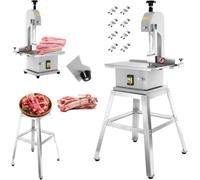 TYH Trancheuse À Viande en Acier Inoxydable, Scie À Viande Électrique Robuste, Coupe-os À 8 Lames, Scie À Ruban Électrique 2500 W, Scie À Viande Professionnelle avec Épaisseur De Coupe De 1 À 25 Cm