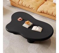 TYHAYJYK Jolie Table Basse Nuage, Table Basse Minimaliste, Table Basse Abstraite avec 4 Pieds de Support Robustes, Table d'appoint contemporaine irrégulière pour Salon, Noire, 39,4 x 2