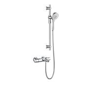 TYHAYJYK Mitigeur de Douche Pommeau de Douche et système de Douche à Main Douche à Main à 2 Fonctions Mitigeur de Douche carré Système de Douche Ensemble de vannes à Double tête exposées po
