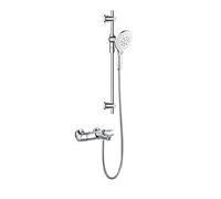 TYHAYJYK Mitigeur de Douche Pommeau de Douche et système de Douche à Main Douche à Main à 2 Fonctions Mitigeur de Douche carré Système de Douche Ensemble de vannes à Double tête exposées po
