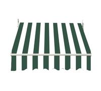 TYHAYJYK Toile de Rechange pour Store rétractable, Store de terrasse 340 x 350 cm, Tissu à Rayures Vert foncé et Blanc pour terrasse, Balcon, Cour, Jardin, Balcon