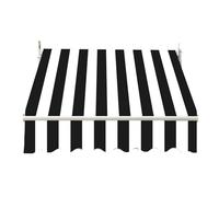 TYHAYJYK Toile de Remplacement pour Store banne rétractable Manuel 300 x 200 cm, Tissu de Remplacement, Motif rayé Noir et Blanc, Pare-Soleil pour terrasse (sans Cadre), auvent de terrasse