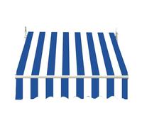 TYHAYJYK Toile de Store de terrasse 350 x 300 cm, Toile de Rechange rétractable à Rayures Bleues et Blanches (sans Cadre), pour terrasse, Balcon ou Jardin.