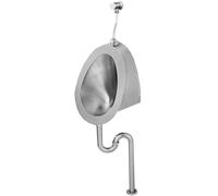 TYHAYJYK Urinoir à capteur Automatique, urinoir Mural pour Hommes, Ensemble de Chasse d'eau pour urinoir Domestique et Commercial en Acier Inoxydable, Siphon de Sol A