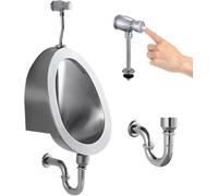 TYHAYJYK Urinoir Mural en Acier Inoxydable 304 pour Homme, urinoir Intelligent à Chasse d'eau pour Homme Adulte, Toilettes à capteur Domestique/Commercial pour Homme, pour Garage, karaoké,
