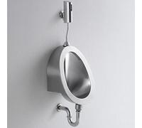 TYHAYJYK Urinoir Mural pour Homme, en Acier Inoxydable 304, avec Valve de Chasse d'eau à Pression Manuelle, capteur Intelligent, pour Salle de Bain, hôtel, lieux publics, B