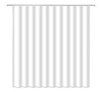 TYHKXAI Rideau de Douche Blanc Pur en Polyester Lavable, avec 12 Crochets, pour Salle de Bain et Baignoire (130 x 220 cm/L x H)