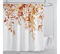 TYHKXAI Rideau de Douche en Tissu Eucalyptus Vert émeraude, Feuilles de Plantes aquarelles avec Ensemble de Rideaux de Douche Floraux avec Crochets 70x200cm/WxH