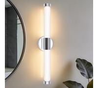 TYhogar Applique murale LED Applique murale d'intérieur 12W Lampe de salle de bain Chrome Moderne Couloir 60,5 cm Lampe d'escalier Up Down Indirecte pour salon chambre cuisine