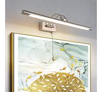 TYhogar Applique Murale LED Miroir Salle de Bain 60 cm 12 W 3000K Nickel Interrupteur Bras Réglable IP44 Pour Tableaux et Vitrines Lampe de Lecture