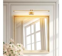 TYhogar lampe LED de miroir pour salle de bain 90 cm 16 W - tête pivotante et interrupteur à tirette - applique murale Arc Arm IP44