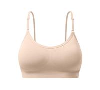 TYHONEYS Brassiere Sport Femme Push Up Sexy Yoga Maintien Extreme Running Shock Absorber Ultimate Bra Top Emboitant Couleur Unie Firm Lift Comfit sous-Vêtements pour Fitness Beige M