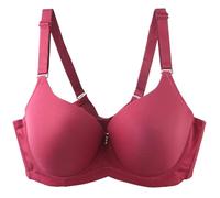 TYHONEYS Soutien Gorge avec Armature Grande Taille Push Up Sexy Brassière Forte Poitrine Comfit Maintien Fort sous-Vêtements Fins Emboitant Tous Les Jours Bra 11 Vin 95D