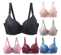 TYHONEYS Soutien Gorge avec Armature Grande Taille Push Up Sexy Brassière Forte Poitrine Comfit Maintien Fort sous-Vêtements Fins Emboitant Tous Les Jours Bra 01 Noir 105D