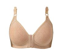 TYHONEYS Soutien Gorge sans Armature Femme avec Fermeture Devant Push Up Brassiere Grande Taille Attache Confort pour Firm Lift Confort Classiques Tous Les Jours Jaune 42