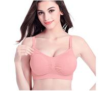 TYHONEYS Soutien Gorge sans Armature Fermeture Devant Rembourré Brassiere Femme pour l'allaitement et Le Sommeil Confort Soutien sous-Vêtements Tous Les Jours Mes Commandes Passées Rose XL