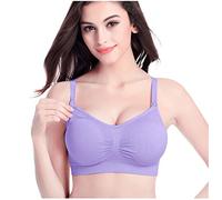 TYHONEYS Soutien Gorge sans Armature Fermeture Devant Rembourré Brassiere Femme pour l'allaitement et Le Sommeil Confort Soutien sous-Vêtements Tous Les Jours Mes Commandes Passées Violet M