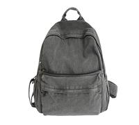 TYHOTULY Sac à dos de voyage léger en denim vintage Y2K Sac à dos multifonction réglable pour homme et femme, gris, Classique
