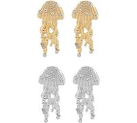 TYIM7 2 Pair of Gold Earrings Jellyfish Statement for women Jewelry for Chunky Gifts .at7