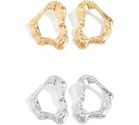 TYIM7 2 Pair of Minimalist Earrings Statement for women Gold Jewelry for Chunky Vintage Gifts .at7