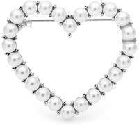 TYIM7 4 * .5cm Pearl Heart Brooches For Women Metal Weddings Casual Brooch Pins .AT7