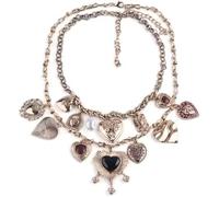 TYIM7 44+7cm Vintage Punk Hearts Necklaces Pendants Women Indian Retro Metal Chain Links Necklace .AT7
