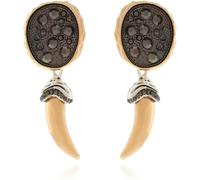 TYIM7 6 * 2.2cm Elliptical Ox Horn Pendant Retro Wolf Teeth Earrings .at7