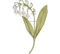 TYIM7 6.2 * 4cm Pearl Brooch Lily Of The Valley Green Leaf Plant Accessories .AT7