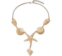 TYIM7 8.5cm Shell Conch Sea Star Pendant Necklace Women's Beach Imitation Pearl .AT7