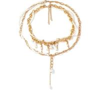 TYIM7 Baroque Irregular Imitation Pearl Multi-Layer Pendant Tassel Necklace For Women .AT7