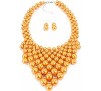 TYIM7 Bohemian Imitation Pearl Multi Layered Woven Necklace .AT7