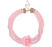 TYIM7 Bohemian Multi Layered Pearl Necklace With Floral Collarbone Chain For Women .AT7