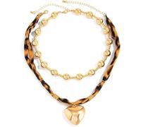 TYIM7 Gold Heart Necklace for women Chunky Fashion Accessories Unique Gifts for .AT7