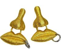 TYIM7 Gold Nose and Mouth Earrings Statement for women Jewelry for Chunky Fashion Vintage Unique Gifts .at7