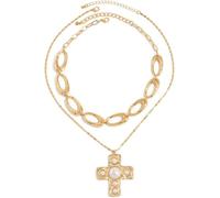TYIM7 Pearl Necklace for women Layered Fashion Accessories Cross Jewelry Unique Gifts for Women .AT7