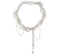 TYIM7 Silver Tassel Necklace for women Pearl Fashion Accessories Unique Gifts for .AT7